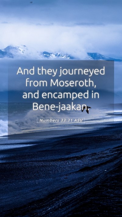 Picture 05 - Numbers 33:31 ASV Mobile Phone Wallpaper - And they journeyed from Moseroth, and encamped in - Mobile Bible Verse Wallpaper