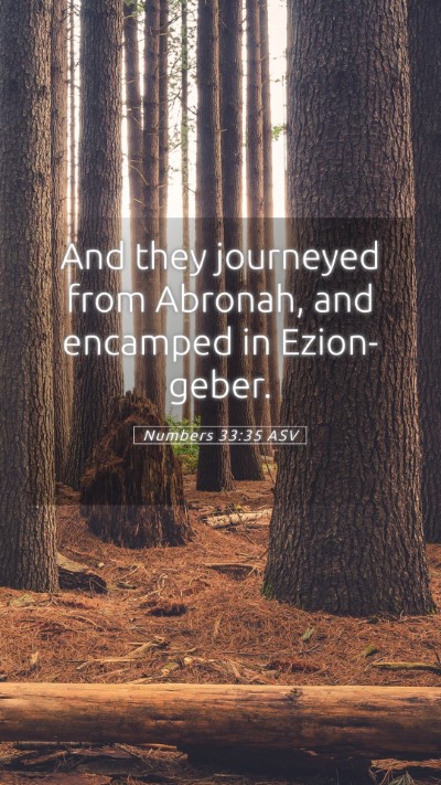 Picture 05 - Numbers 33:35 ASV Mobile Phone Wallpaper - And they journeyed from Abronah, and encamped in - Mobile Bible Verse Wallpaper