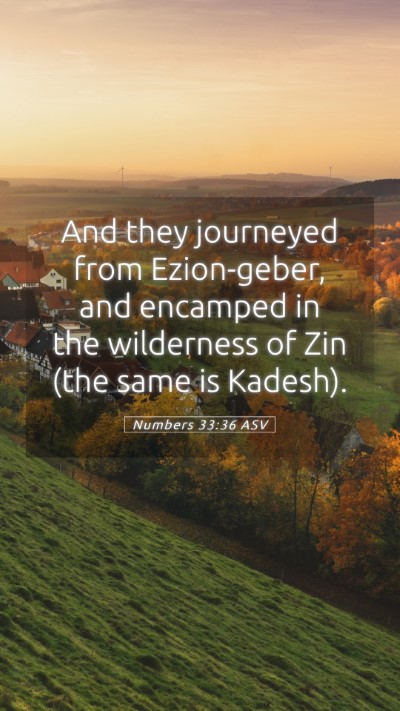 Picture 05 - Numbers 33:36 ASV Mobile Phone Wallpaper - And they journeyed from Ezion-geber, and encamped - Mobile Bible Verse Wallpaper