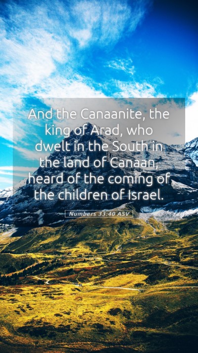 Picture 05 - Numbers 33:40 ASV Mobile Phone Wallpaper - And the Canaanite, the king of Arad, who dwelt in - Mobile Bible Verse Wallpaper