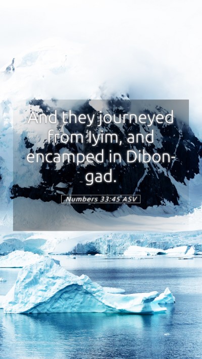 Picture 05 - Numbers 33:45 ASV Mobile Phone Wallpaper - And they journeyed from Iyim, and encamped in - Mobile Bible Verse Wallpaper
