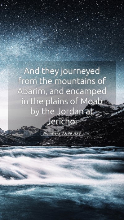 Picture 05 - Numbers 33:48 ASV Mobile Phone Wallpaper - And they journeyed from the mountains of Abarim, - Mobile Bible Verse Wallpaper