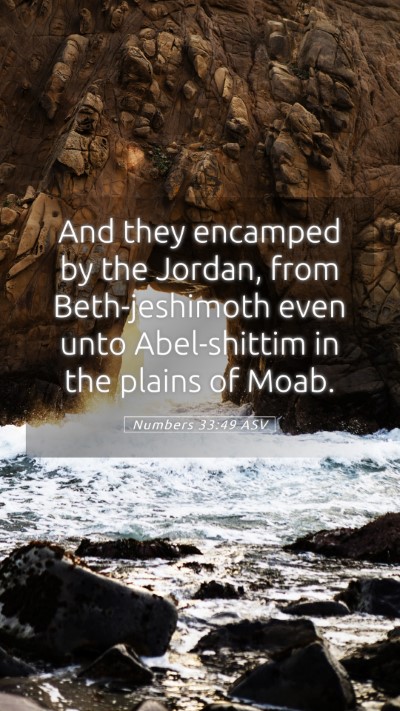 Picture 05 - Numbers 33:49 ASV Mobile Phone Wallpaper - And they encamped by the Jordan, from - Mobile Bible Verse Wallpaper