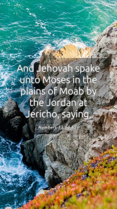 Picture 05 - Numbers 33:50 ASV Mobile Phone Wallpaper - And Jehovah spake unto Moses in the plains of - Mobile Bible Verse Wallpaper