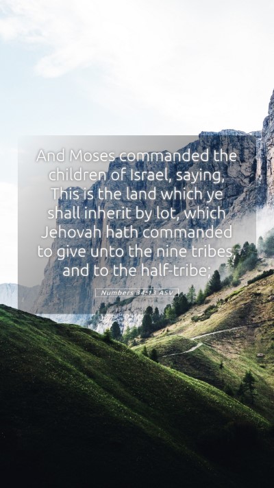 Picture 05 - Numbers 34:13 ASV Mobile Phone Wallpaper - And Moses commanded the children of Israel, - Mobile Bible Verse Wallpaper