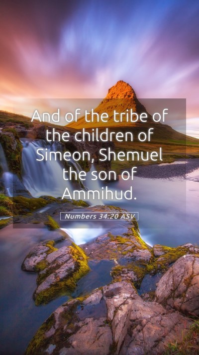 Picture 05 - Numbers 34:20 ASV Mobile Phone Wallpaper - And of the tribe of the children of Simeon, - Mobile Bible Verse Wallpaper