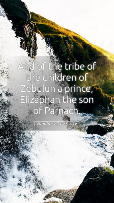 Picture 05 - Numbers 34:25 ASV Mobile Phone Wallpaper - And of the tribe of the children of Zebulun a - Mobile Bible Verse Wallpaper