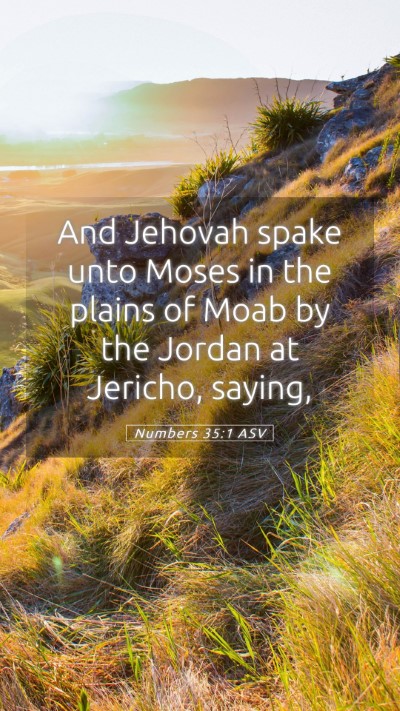 Picture 05 - Numbers 35:1 ASV Mobile Phone Wallpaper - And Jehovah spake unto Moses in the plains of - Mobile Bible Verse Wallpaper