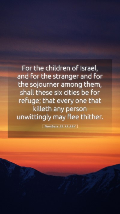 Picture 05 - Numbers 35:15 ASV Mobile Phone Wallpaper - For the children of Israel, and for the stranger - Mobile Bible Verse Wallpaper