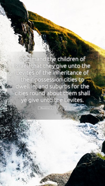 Picture 05 - Numbers 35:2 ASV Mobile Phone Wallpaper - Command the children of Israel, that they give - Mobile Bible Verse Wallpaper
