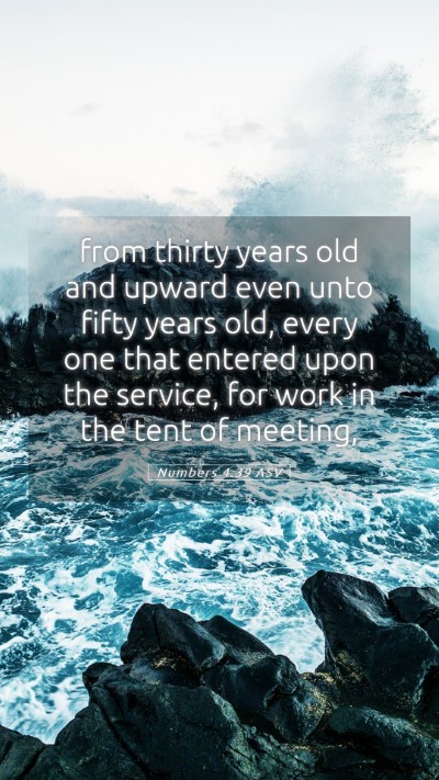 Picture 05 - Numbers 4:39 ASV Mobile Phone Wallpaper - from thirty years old and upward even unto fifty - Mobile Bible Verse Wallpaper