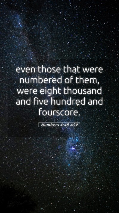Picture 05 - Numbers 4:48 ASV Mobile Phone Wallpaper - even those that were numbered of them, were eight - Mobile Bible Verse Wallpaper