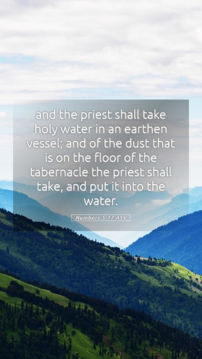 Picture 05 - Numbers 5:17 ASV Mobile Phone Wallpaper - and the priest shall take holy water in an - Mobile Bible Verse Wallpaper