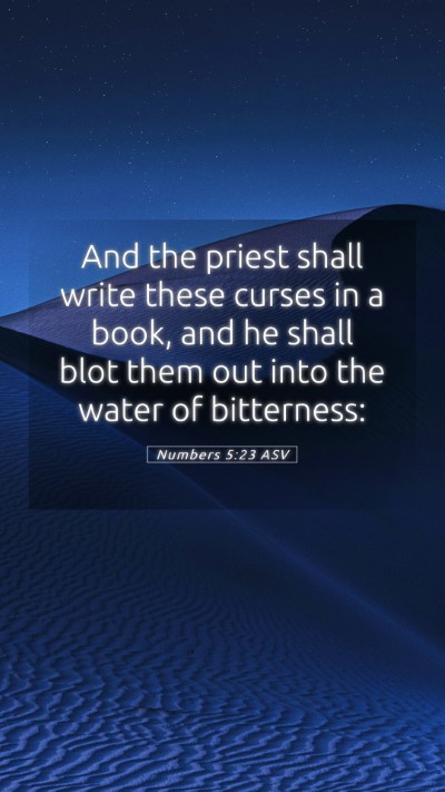 Picture 05 - Numbers 5:23 ASV Mobile Phone Wallpaper - And the priest shall write these curses in a - Mobile Bible Verse Wallpaper