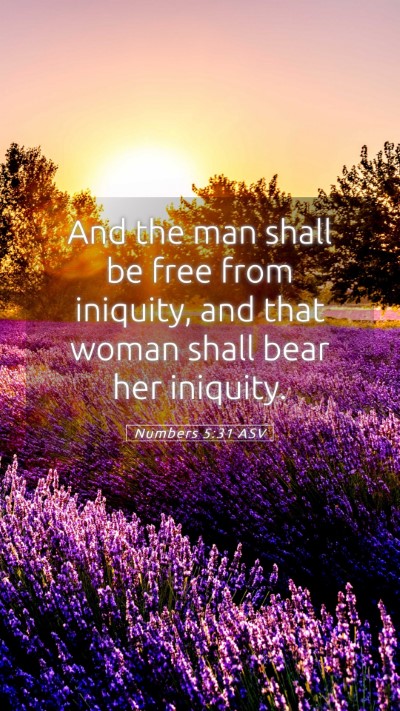 Picture 05 - Numbers 5:31 ASV Mobile Phone Wallpaper - And the man shall be free from iniquity, and that - Mobile Bible Verse Wallpaper