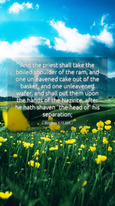 Picture 05 - Numbers 6:19 ASV Mobile Phone Wallpaper - And the priest shall take the boiled shoulder of - Mobile Bible Verse Wallpaper