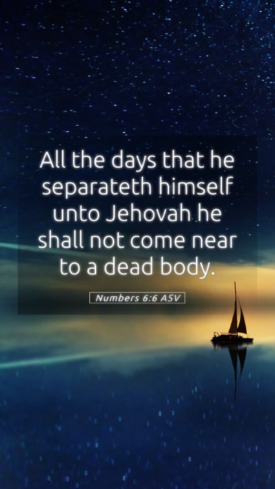 Picture 05 - Numbers 6:6 ASV Mobile Phone Wallpaper - All the days that he separateth himself unto - Mobile Bible Verse Wallpaper