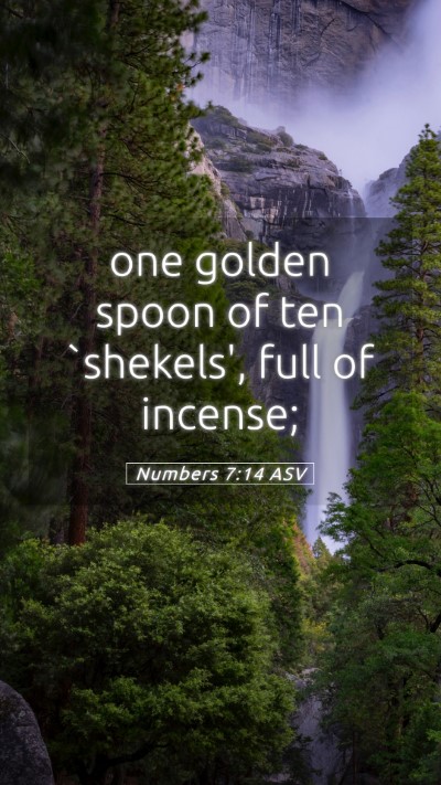 Picture 05 - Numbers 7:14 ASV Mobile Phone Wallpaper - one golden spoon of ten `shekels', full of - Mobile Bible Verse Wallpaper
