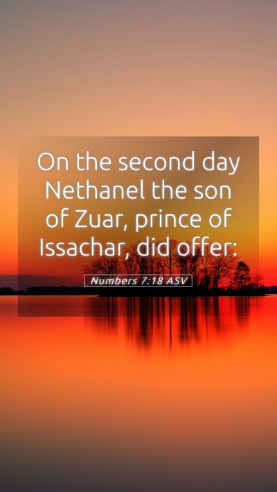 Picture 05 - Numbers 7:18 ASV Mobile Phone Wallpaper - On the second day Nethanel the son of Zuar, - Mobile Bible Verse Wallpaper