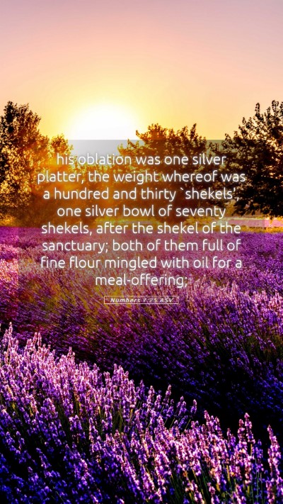 Picture 05 - Numbers 7:25 ASV Mobile Phone Wallpaper - his oblation was one silver platter, the weight - Mobile Bible Verse Wallpaper
