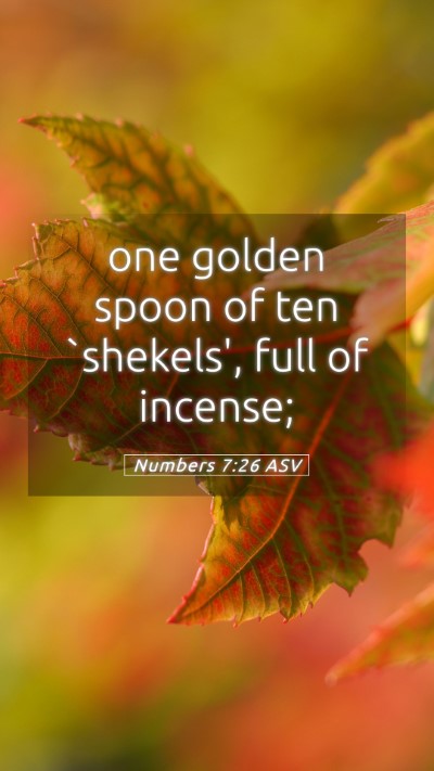 Picture 05 - Numbers 7:26 ASV Mobile Phone Wallpaper - one golden spoon of ten `shekels', full of - Mobile Bible Verse Wallpaper
