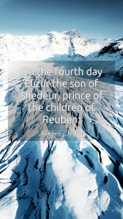 Picture 05 - Numbers 7:30 ASV Mobile Phone Wallpaper - On the fourth day Elizur the son of Shedeur, - Mobile Bible Verse Wallpaper