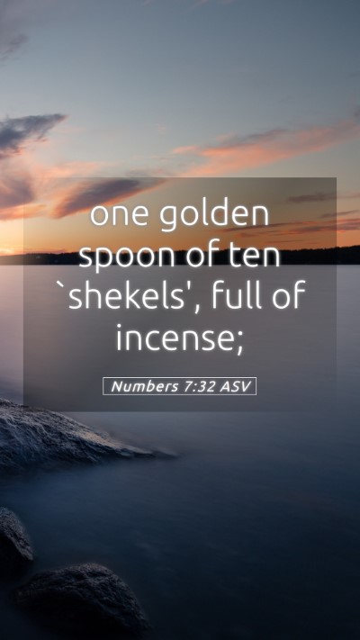 Picture 05 - Numbers 7:32 ASV Mobile Phone Wallpaper - one golden spoon of ten `shekels', full of - Mobile Bible Verse Wallpaper
