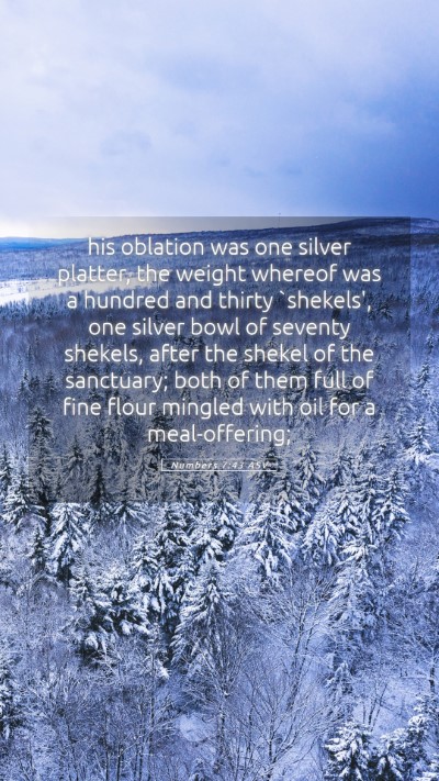 Picture 05 - Numbers 7:43 ASV Mobile Phone Wallpaper - his oblation was one silver platter, the weight - Mobile Bible Verse Wallpaper