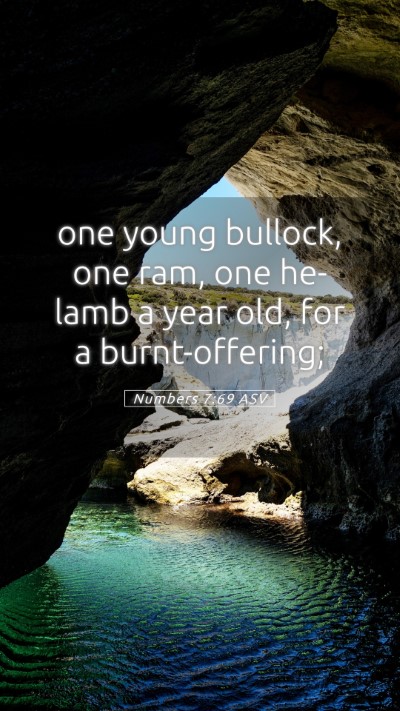 Picture 05 - Numbers 7:69 ASV Mobile Phone Wallpaper - one young bullock, one ram, one he-lamb a year - Mobile Bible Verse Wallpaper