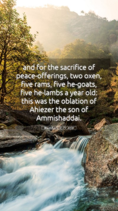 Picture 05 - Numbers 7:71 ASV Mobile Phone Wallpaper - and for the sacrifice of peace-offerings, two - Mobile Bible Verse Wallpaper