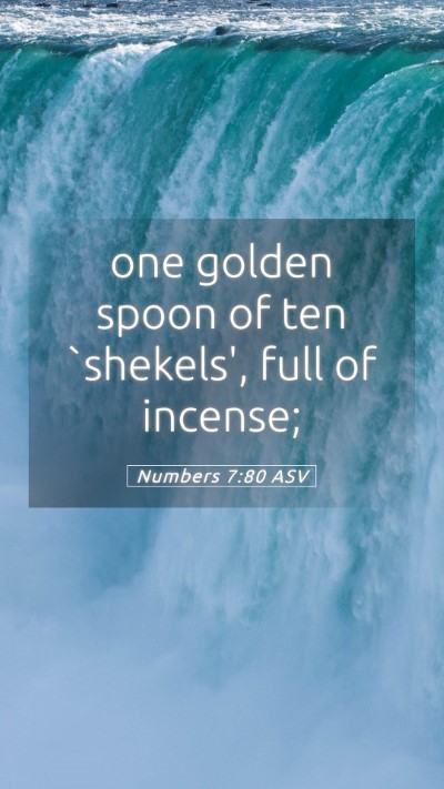 Picture 05 - Numbers 7:80 ASV Mobile Phone Wallpaper - one golden spoon of ten `shekels', full of - Mobile Bible Verse Wallpaper