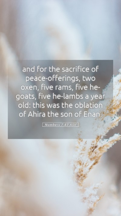 Picture 05 - Numbers 7:83 ASV Mobile Phone Wallpaper - and for the sacrifice of peace-offerings, two - Mobile Bible Verse Wallpaper