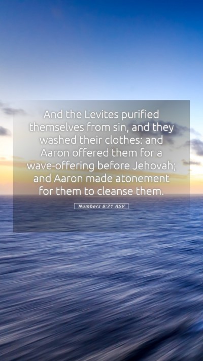 Picture 05 - Numbers 8:21 ASV Mobile Phone Wallpaper - And the Levites purified themselves from sin, and - Mobile Bible Verse Wallpaper