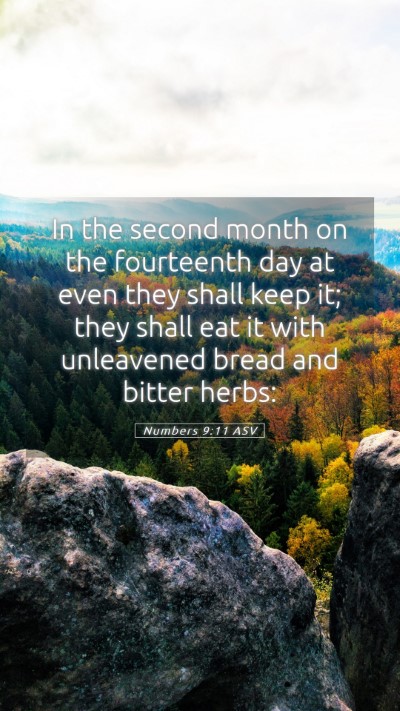 Picture 05 - Numbers 9:11 ASV Mobile Phone Wallpaper - In the second month on the fourteenth day at even - Mobile Bible Verse Wallpaper