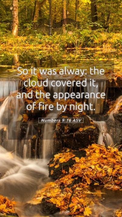 Picture 05 - Numbers 9:16 ASV Mobile Phone Wallpaper - So it was alway: the cloud covered it, and the - Mobile Bible Verse Wallpaper