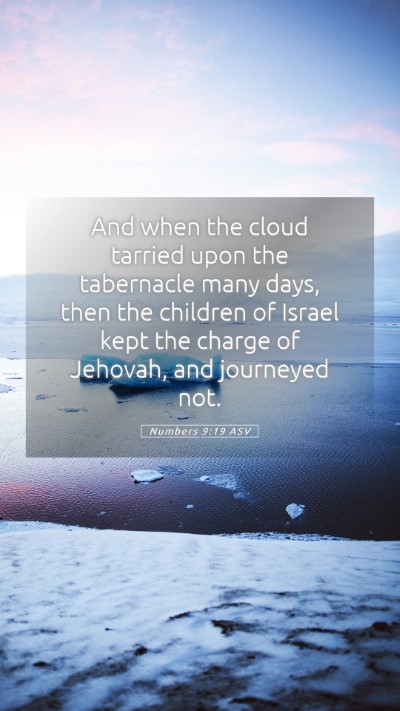 Picture 05 - Numbers 9:19 ASV Mobile Phone Wallpaper - And when the cloud tarried upon the tabernacle - Mobile Bible Verse Wallpaper