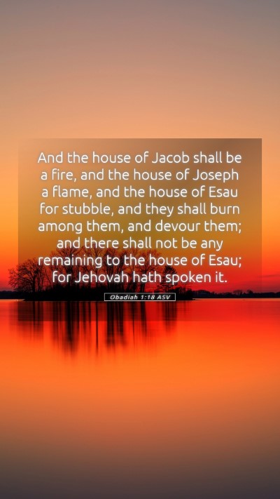 Picture 05 - Obadiah 1:18 ASV Mobile Phone Wallpaper - And the house of Jacob shall be a fire, and the - Mobile Bible Verse Wallpaper