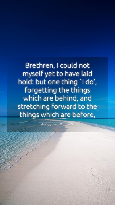 Picture 05 - Philippians 3:13 ASV Mobile Phone Wallpaper - Brethren, I could not myself yet to have laid - Mobile Bible Verse Wallpaper