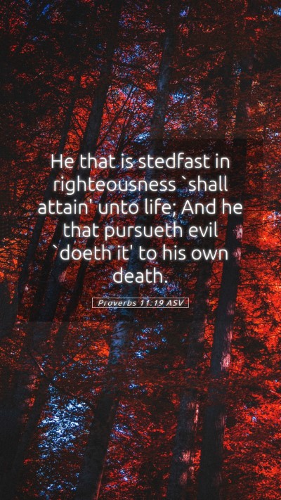 Picture 05 - Proverbs 11:19 ASV Mobile Phone Wallpaper - He that is stedfast in righteousness `shall - Mobile Bible Verse Wallpaper