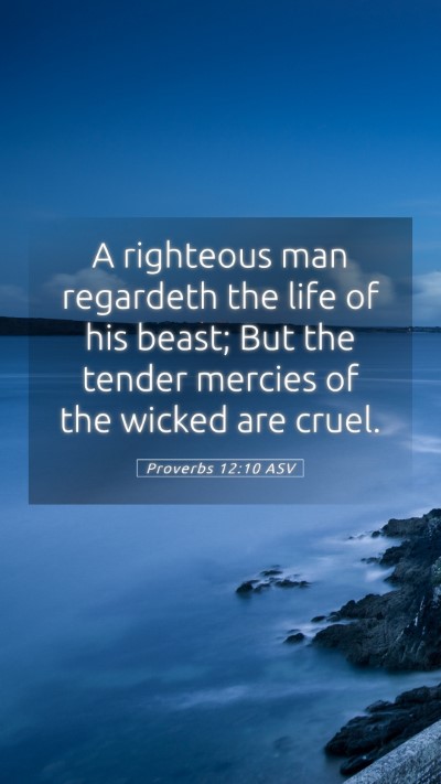 Picture 05 - Proverbs 12:10 ASV Mobile Phone Wallpaper - A righteous man regardeth the life of his beast; - Mobile Bible Verse Wallpaper