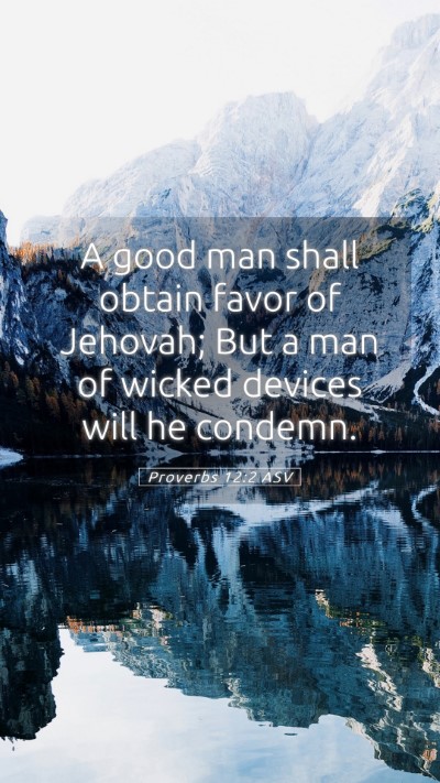 Picture 05 - Proverbs 12:2 ASV Mobile Phone Wallpaper - A good man shall obtain favor of Jehovah; But a - Mobile Bible Verse Wallpaper