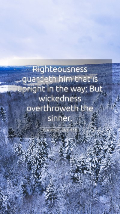 Picture 05 - Proverbs 13:6 ASV Mobile Phone Wallpaper - Righteousness guardeth him that is upright in the - Mobile Bible Verse Wallpaper