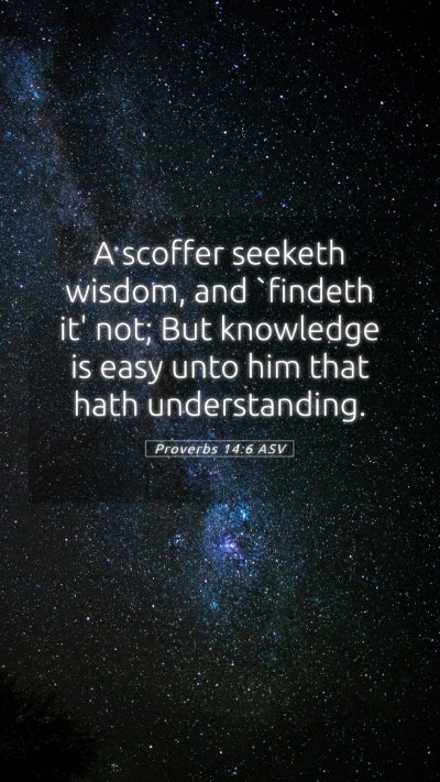 Picture 05 - Proverbs 14:6 ASV Mobile Phone Wallpaper - A scoffer seeketh wisdom, and `findeth it' not; - Mobile Bible Verse Wallpaper