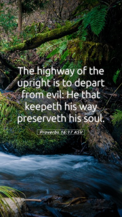 Picture 05 - Proverbs 16:17 ASV Mobile Phone Wallpaper - The highway of the upright is to depart from - Mobile Bible Verse Wallpaper