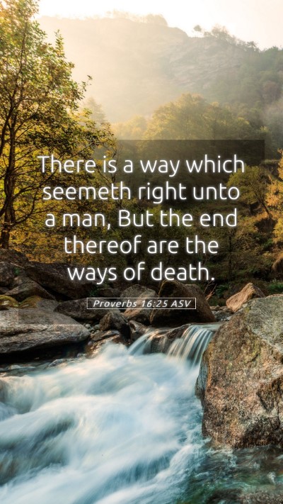 Picture 05 - Proverbs 16:25 ASV Mobile Phone Wallpaper - There is a way which seemeth right unto a man, - Mobile Bible Verse Wallpaper