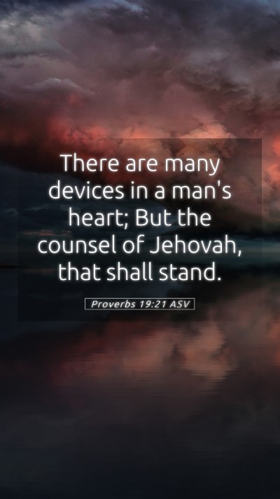 Picture 05 - Proverbs 19:21 ASV Mobile Phone Wallpaper - There are many devices in a man's heart; But the - Mobile Bible Verse Wallpaper