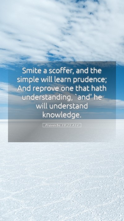 Picture 05 - Proverbs 19:25 ASV Mobile Phone Wallpaper - Smite a scoffer, and the simple will learn - Mobile Bible Verse Wallpaper