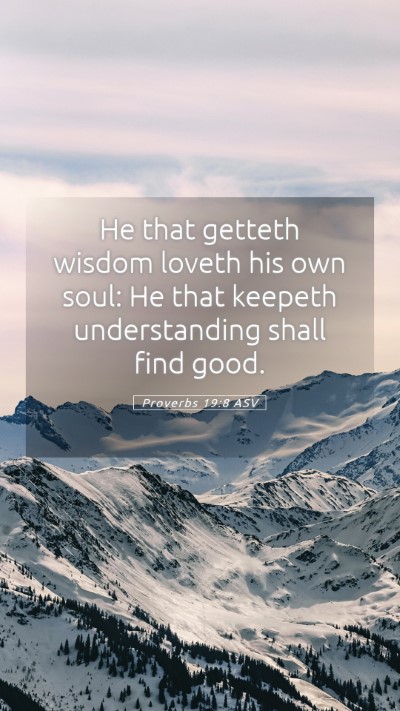 Picture 05 - Proverbs 19:8 ASV Mobile Phone Wallpaper - He that getteth wisdom loveth his own soul: He - Mobile Bible Verse Wallpaper