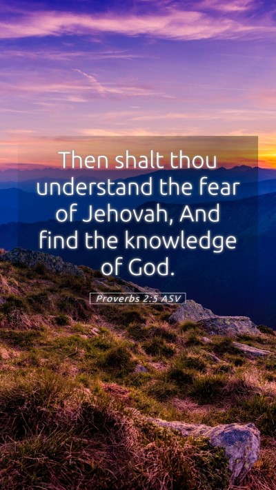 Picture 05 - Proverbs 2:5 ASV Mobile Phone Wallpaper - Then shalt thou understand the fear of Jehovah, - Mobile Bible Verse Wallpaper