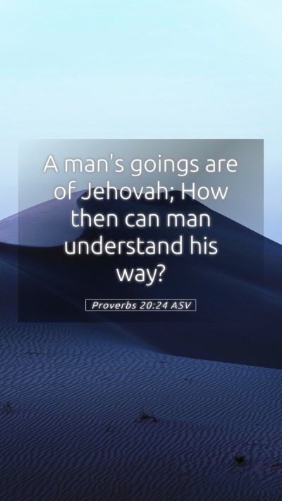 Picture 05 - Proverbs 20:24 ASV Mobile Phone Wallpaper - A man's goings are of Jehovah; How then can man - Mobile Bible Verse Wallpaper